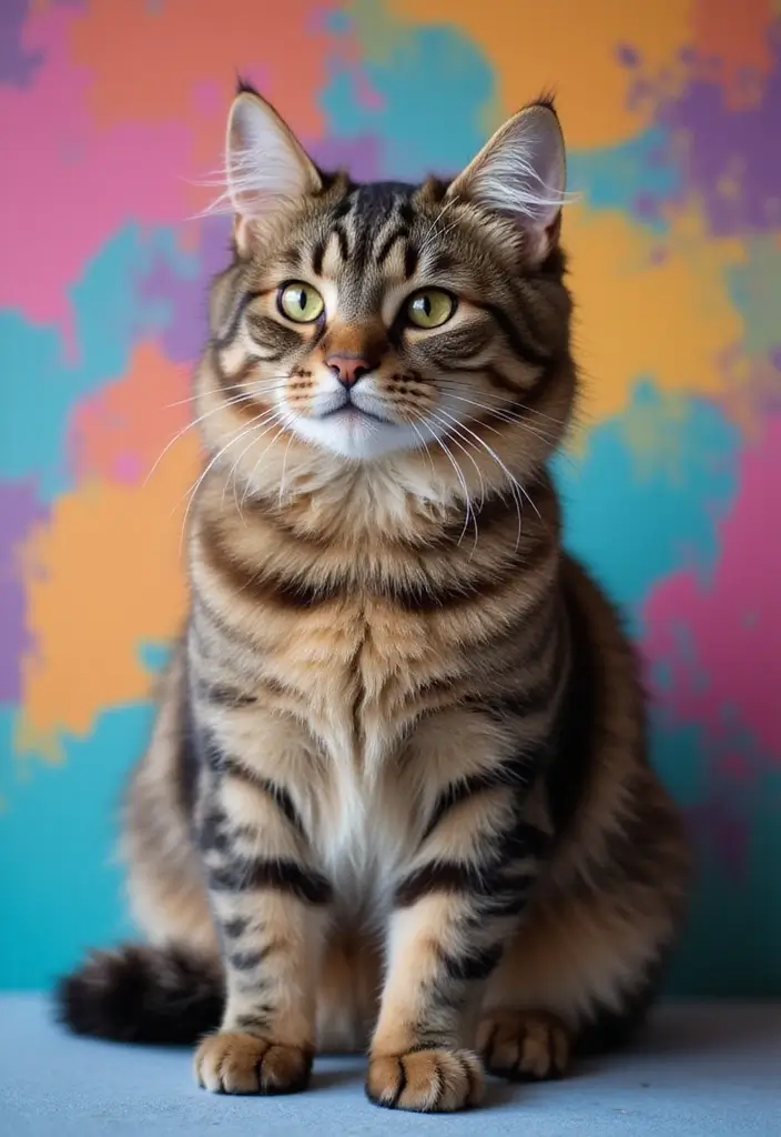 30 Tabby Persian Cat Photos That Will Inspire You - 11. Colorful Backdrops