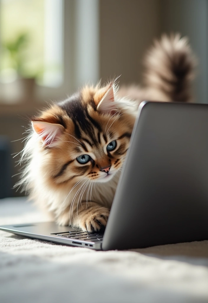30 Tabby Persian Cat Photos That Will Inspire You - 27. Cat and Technology