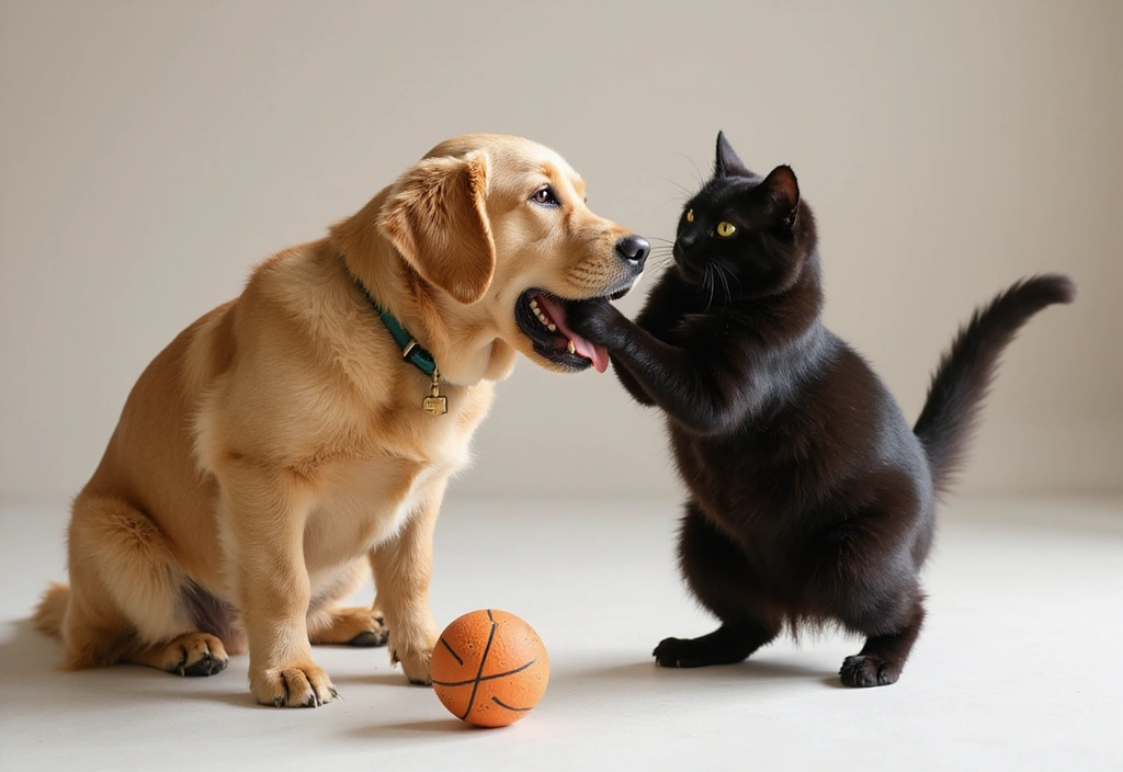 15 Adorable Photos of a Black Cat and Golden Retriever That Will Melt Your Heart! 3 15 Adorable Photos of a Black Cat and Golden Retriever That Will Melt Your Heart! - 3. Sibling-Like Rivalry