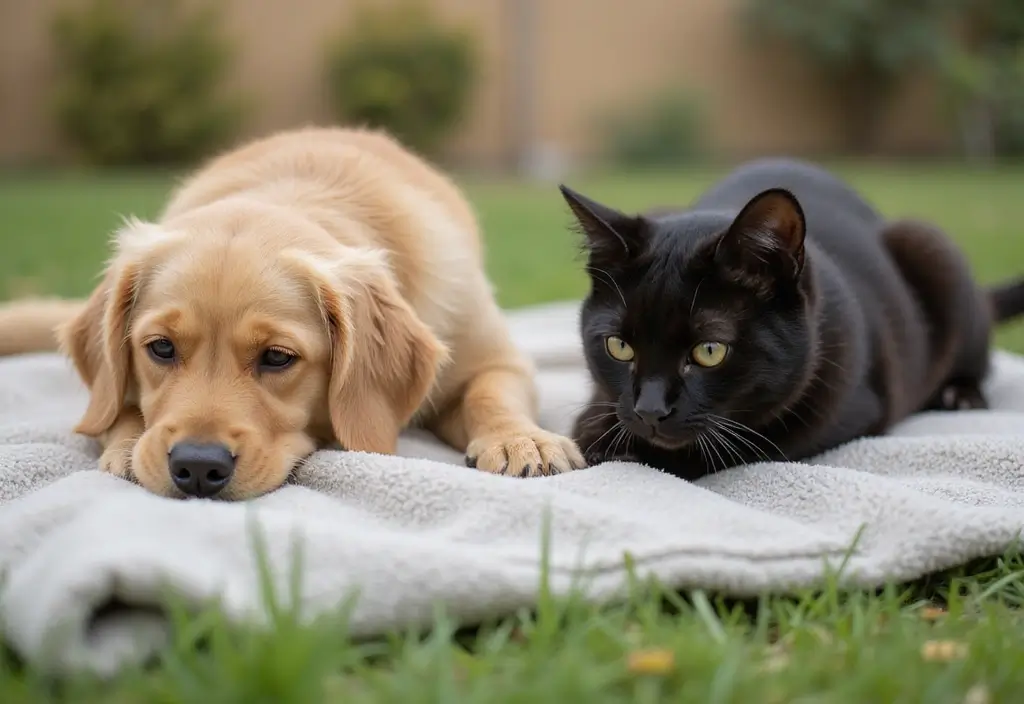 15 Adorable Photos of a Black Cat and Golden Retriever That Will Melt Your Heart! 11 15 Adorable Photos of a Black Cat and Golden Retriever That Will Melt Your Heart! - 11. Exploring New Textures