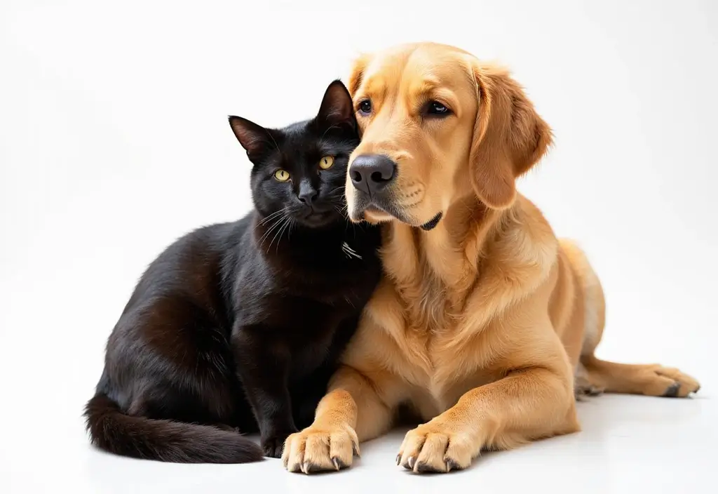 15 Adorable Photos of a Black Cat and Golden Retriever That Will Melt Your Heart! 15 15 Adorable Photos of a Black Cat and Golden Retriever That Will Melt Your Heart! - 15. The Ultimate Support System