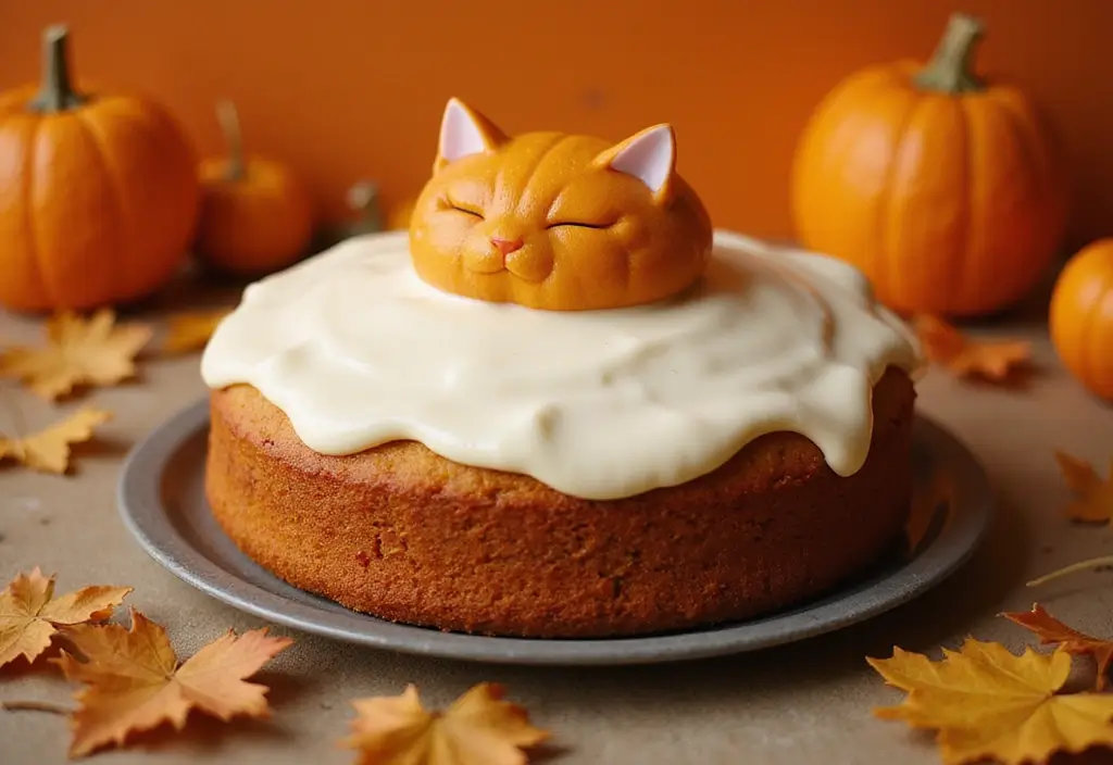 50 Cat Birthday Cake Ideas for Pet Lovers - 2. Pumpkin Purrfection Cake