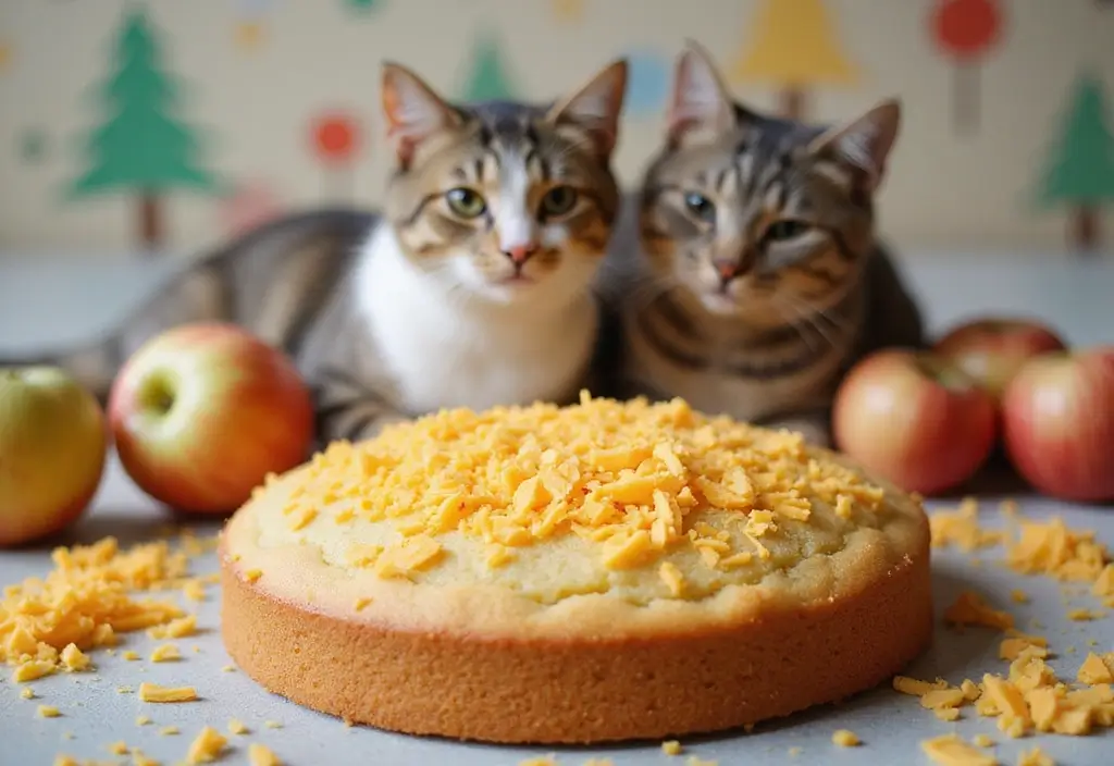 50 Cat Birthday Cake Ideas for Pet Lovers - 7. Apple and Cheddar Cake