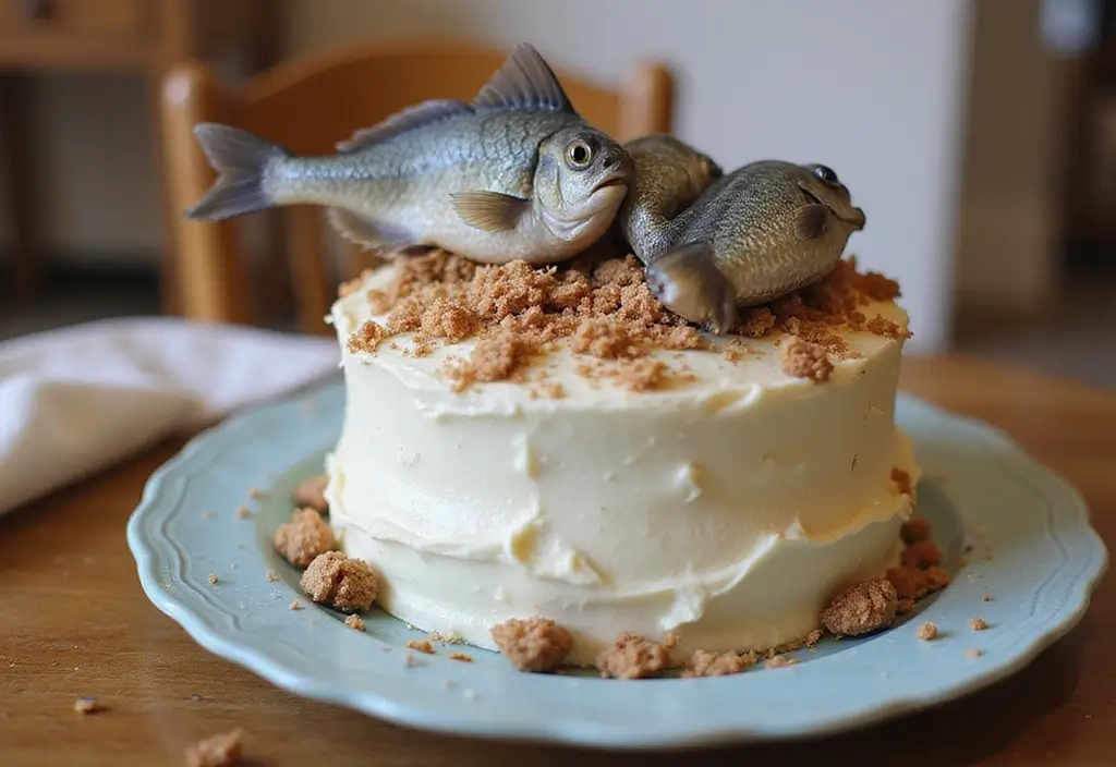 50 Cat Birthday Cake Ideas for Pet Lovers - 16. Fishy Feast Cake