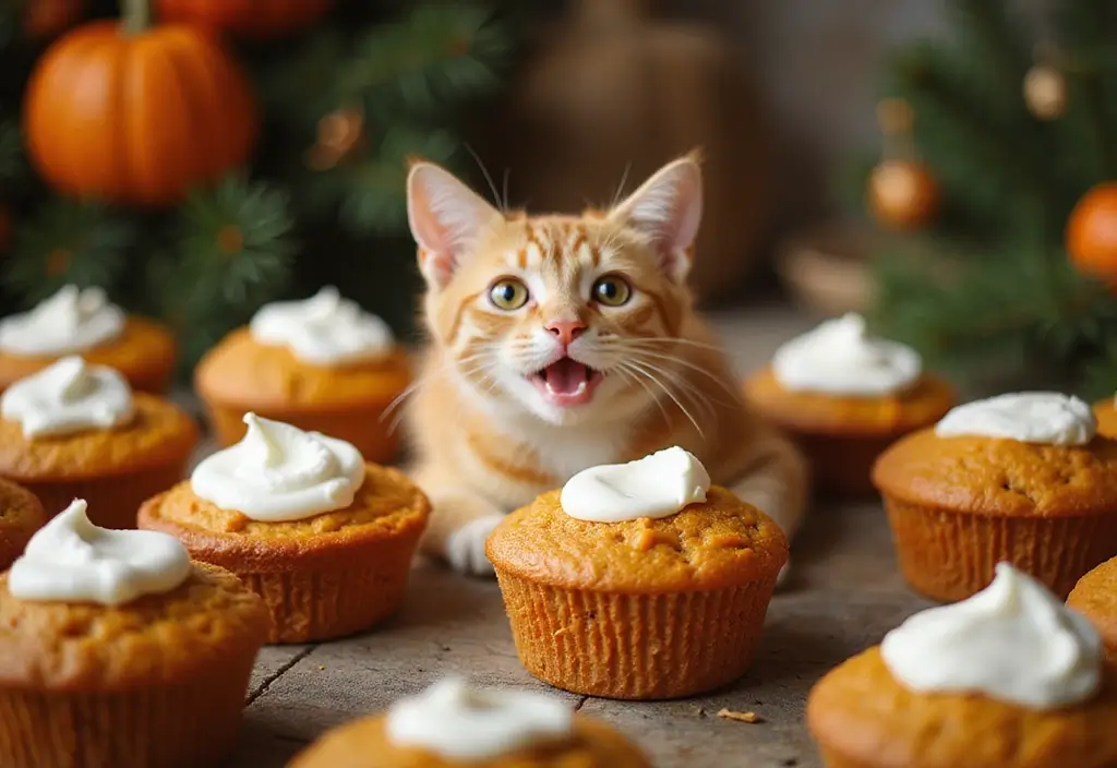 50 Cat Birthday Cake Ideas for Pet Lovers - 26. Creamy Pumpkin Muffins