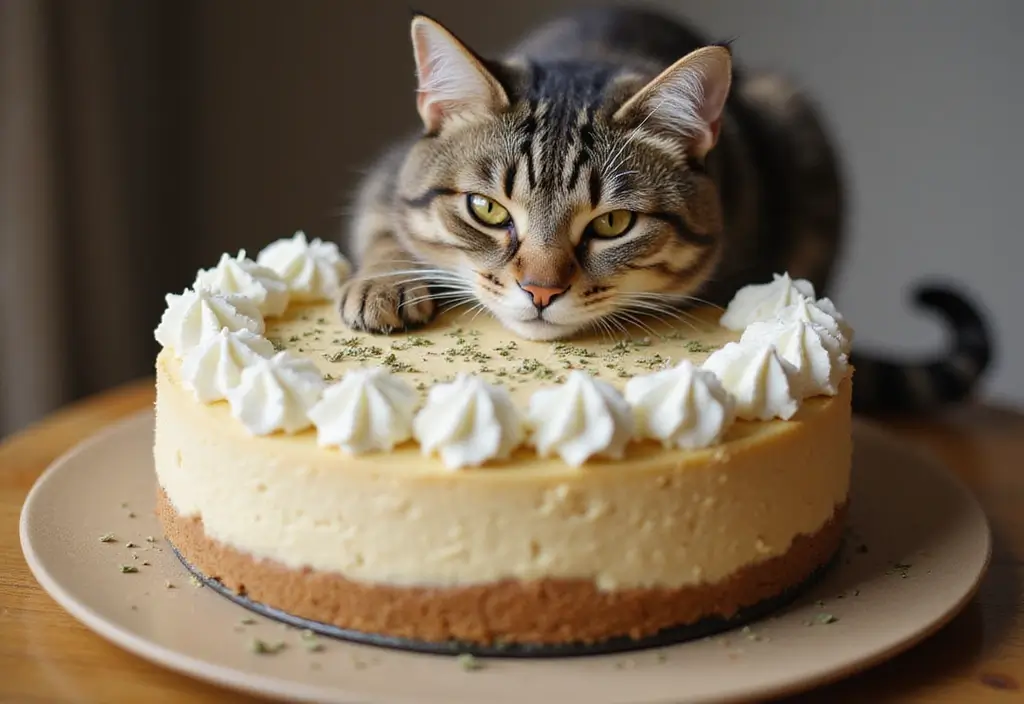 50 Cat Birthday Cake Ideas for Pet Lovers - 30. Cat-Friendly Cheesecake