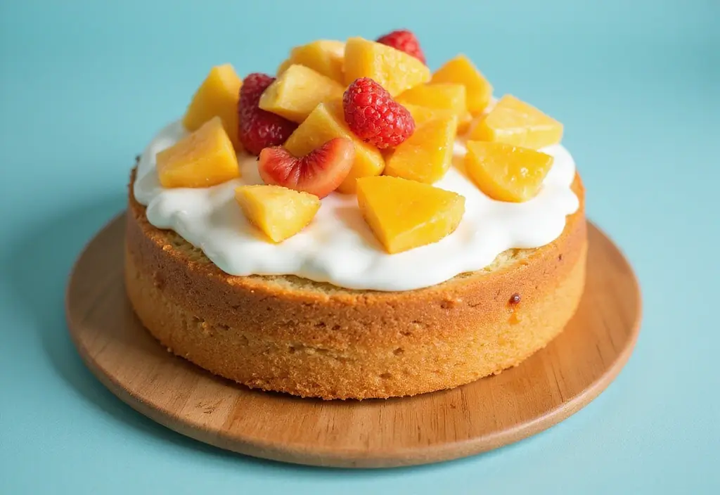 50 Cat Birthday Cake Ideas for Pet Lovers - 33. Tropical Fruit Cake