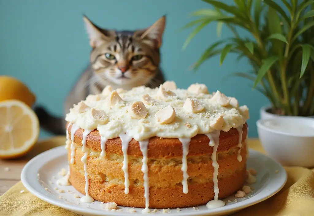 50 Cat Birthday Cake Ideas for Pet Lovers - 48. Chicken and Coconut Cake